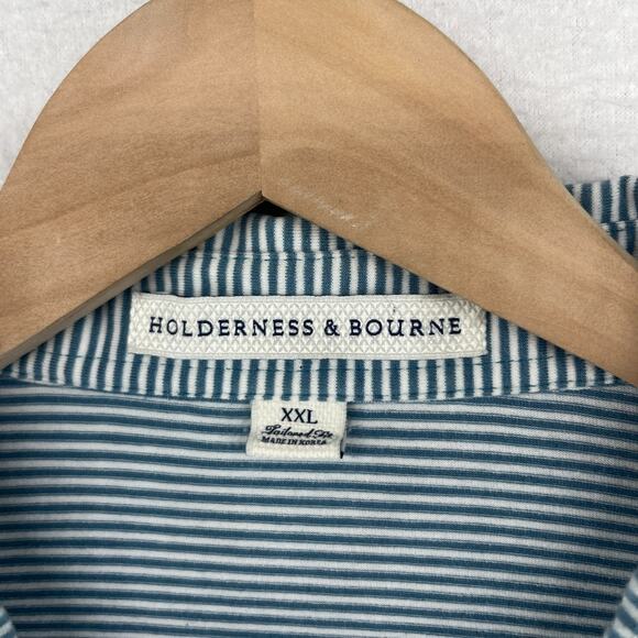 BEDFORD GOLF TENNIS CLUB Shirt Mens 2XL HOLDERNESS BOURNE Golf Polo Striped Gray - Picture 5 of 14